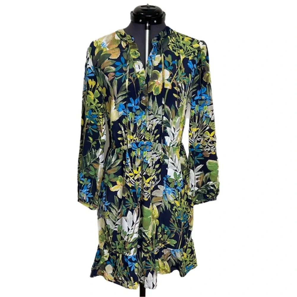J. Crew Watercolor Floral Silk Dress